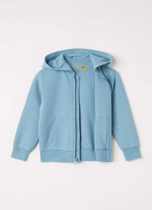 Ralph Lauren Sweatvest met capuchon - voorkant 3 blauwgrijs
