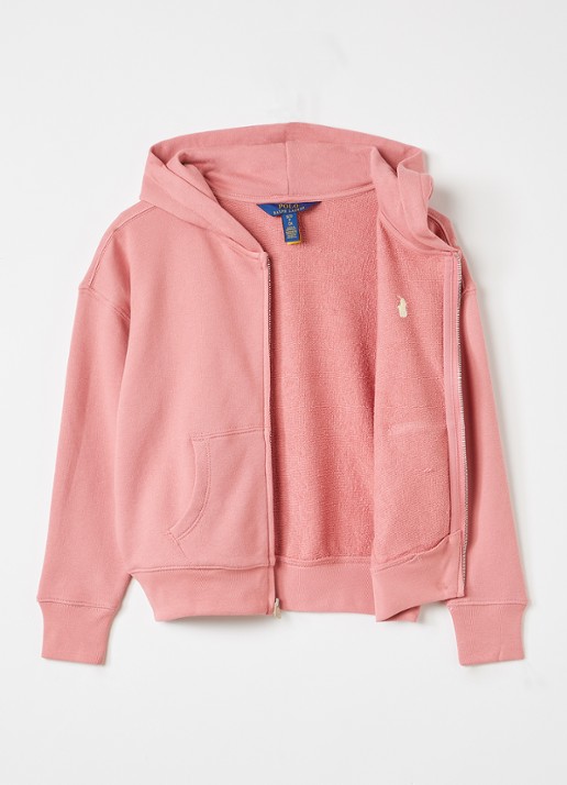 Ralph Lauren Sweatvest met logo - voorkant 2 roze