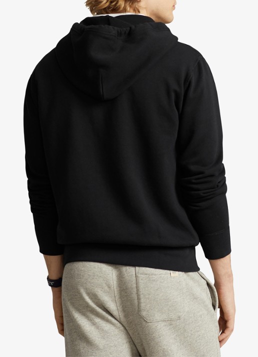 Ralph Lauren Sweatvest met logoborduring en capuchon  - achterkant 3 zwart