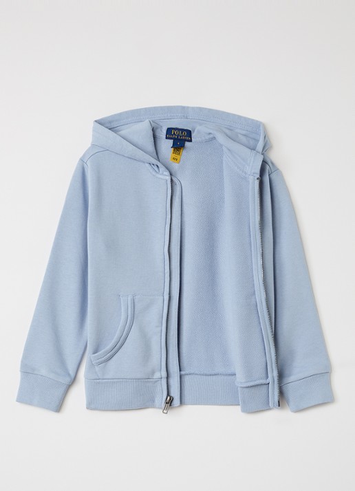 Ralph Lauren Sweatvest met logoborduring - voorkant 2 blauwgrijs