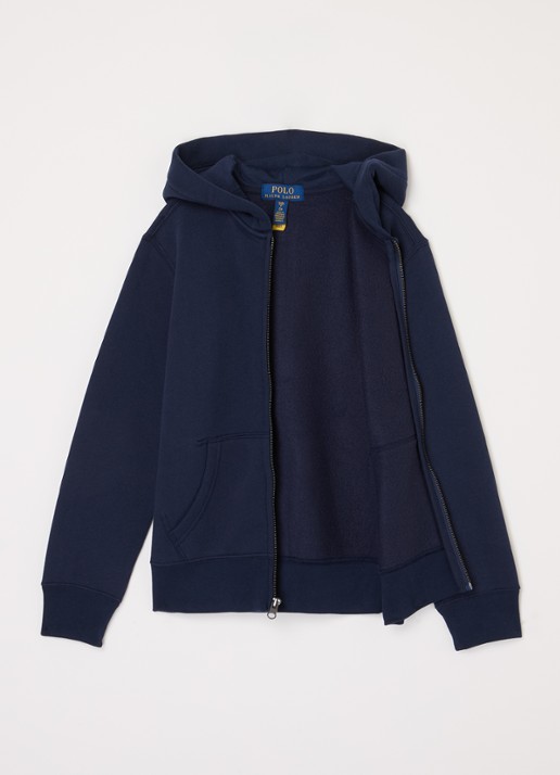 Ralph Lauren Sweatvest met logoborduring - voorkant 3 blauw