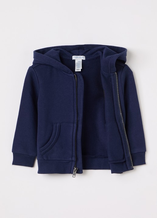 Ralph Lauren Sweatvest met logoborduring - voorkant 3 donkerblauw