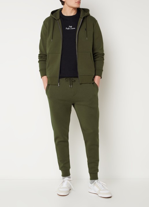 Ralph Lauren Sweatvest met steekzakken en logoborduring - voorkant 2 company olive / legergroen