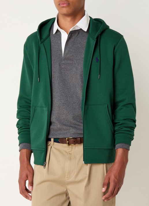 Ralph Lauren Sweatvest met steekzakken en logoborduring - detail vintage pine / donkergroen