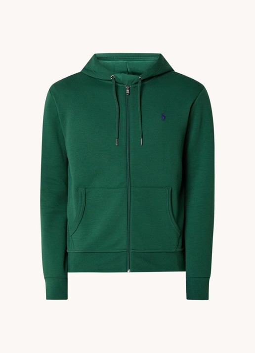 Ralph Lauren Sweatvest met steekzakken en logoborduring - voorkant 4 vintage pine / donkergroen