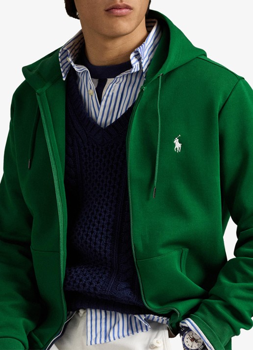 Ralph Lauren Sweatvest met steekzakken en logoborduring - detail 3 tennis green / donkergroen