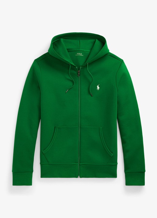 Ralph Lauren Sweatvest met steekzakken en logoborduring - voorkant 4 tennis green / donkergroen