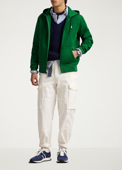 Ralph Lauren Sweatvest met steekzakken en logoborduring - voorkant 5 tennis green / donkergroen