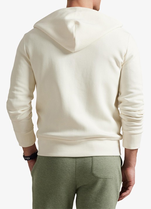 Ralph Lauren Sweatvest met steekzakken en logoborduring - achterkant 3 pale cream / creme