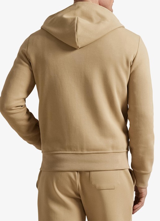 Ralph Lauren Sweatvest met steekzakken en logoborduring - achterkant vintage khaki / khaki