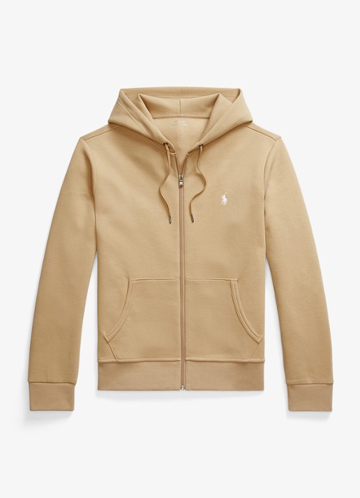 Ralph Lauren Sweatvest met steekzakken en logoborduring - voorkant 7 vintage khaki / khaki