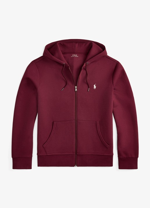 Ralph Lauren Sweatvest met steekzakken en logoborduring - voorkant 4 classic wine / wijnrood