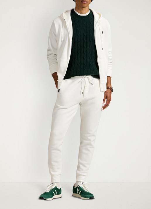 Ralph Lauren Sweatvest met steekzakken en logoborduring - voorkant 5 white / wit