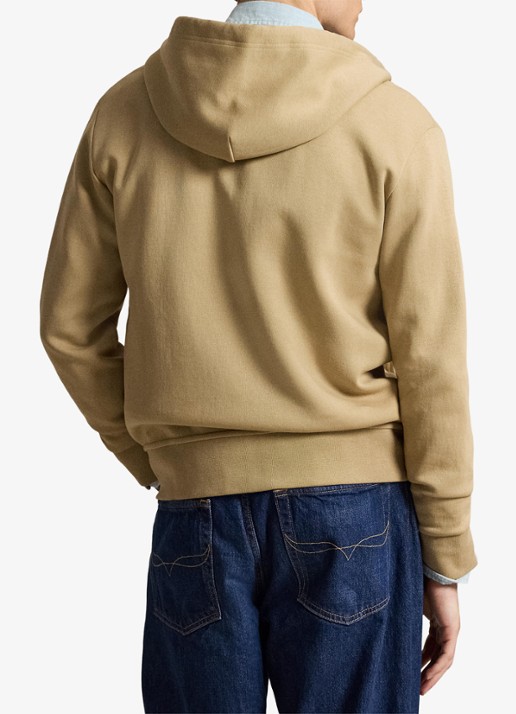 Ralph Lauren Sweatvest met steekzakken en logoborduring - achterkant 3 surrey tan
