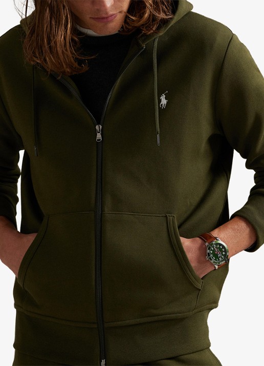 Ralph Lauren Sweatvest met steekzakken en logoborduring - detail 4 company olive / olijfgroen