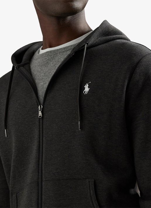 Ralph Lauren Sweatvest met steekzakken en logoborduring - detail 5 dark charcoal heather