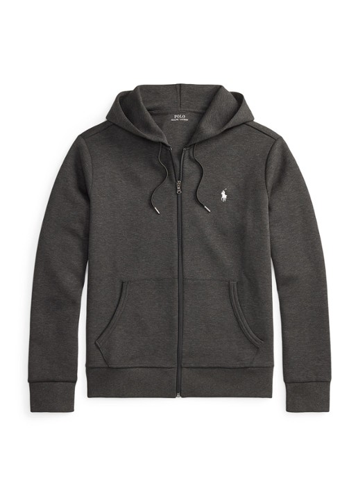 Ralph Lauren Sweatvest met steekzakken en logoborduring - voorkant 2 dark charcoal heather