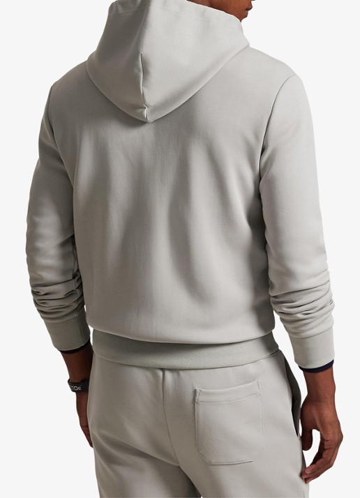 Ralph Lauren Sweatvest met steekzakken en logoborduring - achterkant soft grey