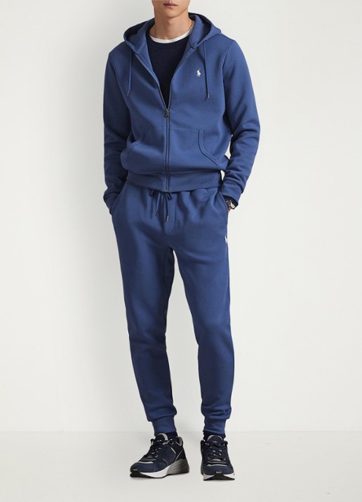 Ralph Lauren Sweatvest met steekzakken en logoborduring - voorkant 3 night navy