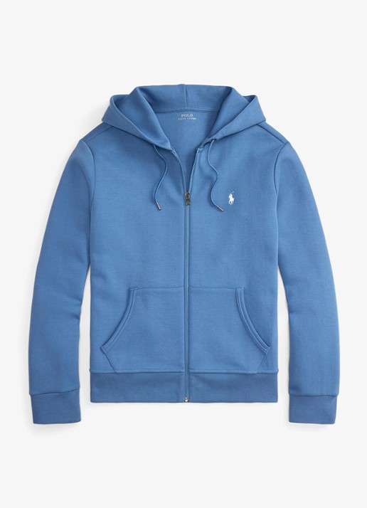 Ralph Lauren Sweatvest met steekzakken en logoborduring - voorkant 4 delta blue