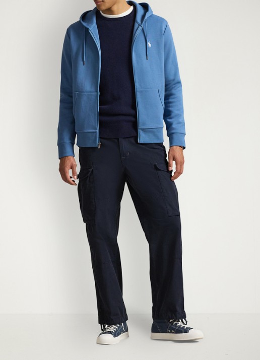 Ralph Lauren Sweatvest met steekzakken en logoborduring - voorkant 5 delta blue