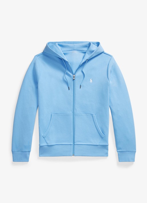Ralph Lauren Sweatvest met steekzakken en logoborduring - voorkant 2 chatham blue