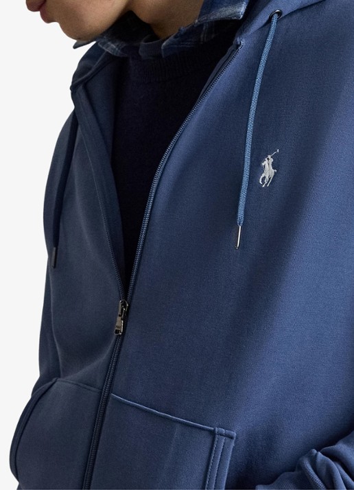 Ralph Lauren Sweatvest met steekzakken en logoborduring - detail 3 earth blue / blauw