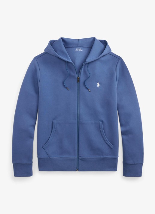 Ralph Lauren Sweatvest met steekzakken en logoborduring - voorkant 4 earth blue / blauw