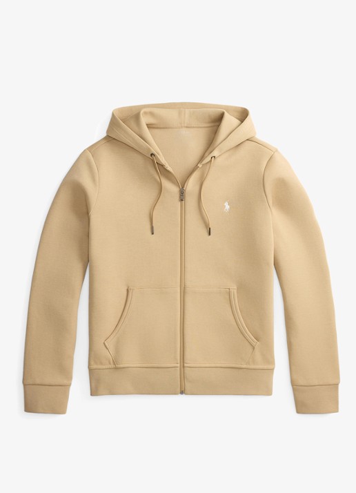 Ralph Lauren Sweatvest met steekzakken en logoborduring - voorkant 9 vintage khaki / khaki