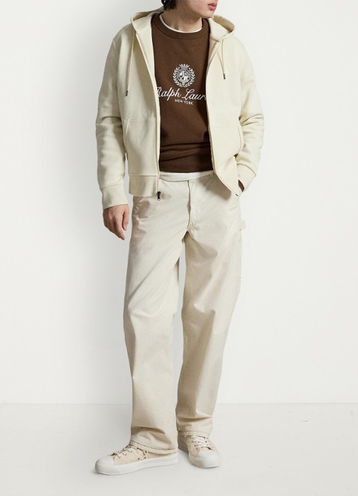 Ralph Lauren Sweatvest met steekzakken en logoborduring - detail 4 guide cream / crème