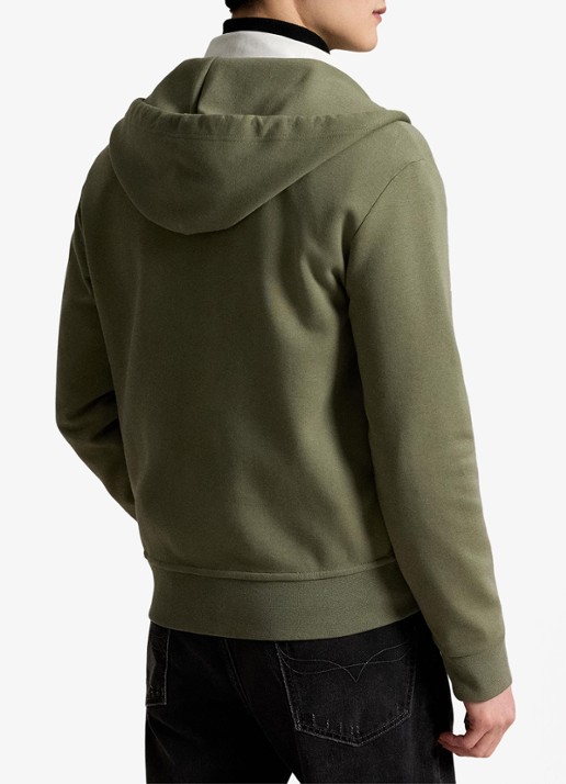 Ralph Lauren Sweatvest met steekzakken en logoborduring - achterkant 5 cruise olive / olijfgroen