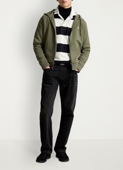 Ralph Lauren Sweatvest met steekzakken en logoborduring - detail cruise olive / olijfgroen