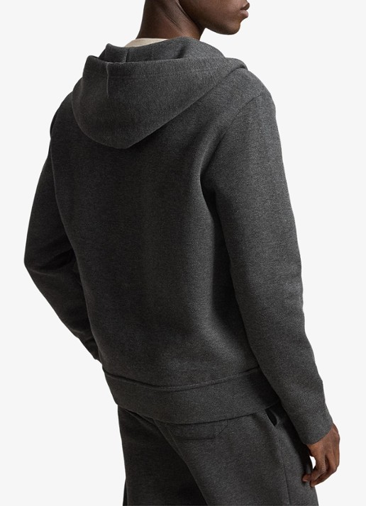 Ralph Lauren Sweatvest met steekzakken en logoborduring - achterkant windsor heather / donkergrijs