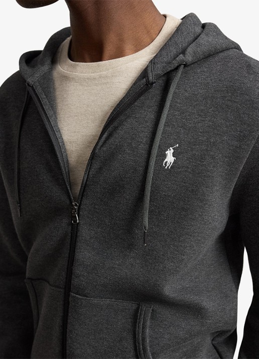 Ralph Lauren Sweatvest met steekzakken en logoborduring - detail 5 windsor heather / donkergrijs