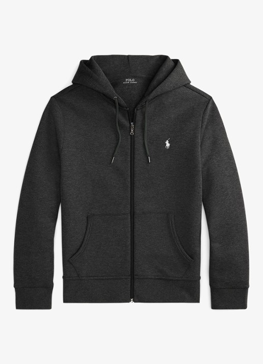 Ralph Lauren Sweatvest met steekzakken en logoborduring - voorkant 2 windsor heather / donkergrijs