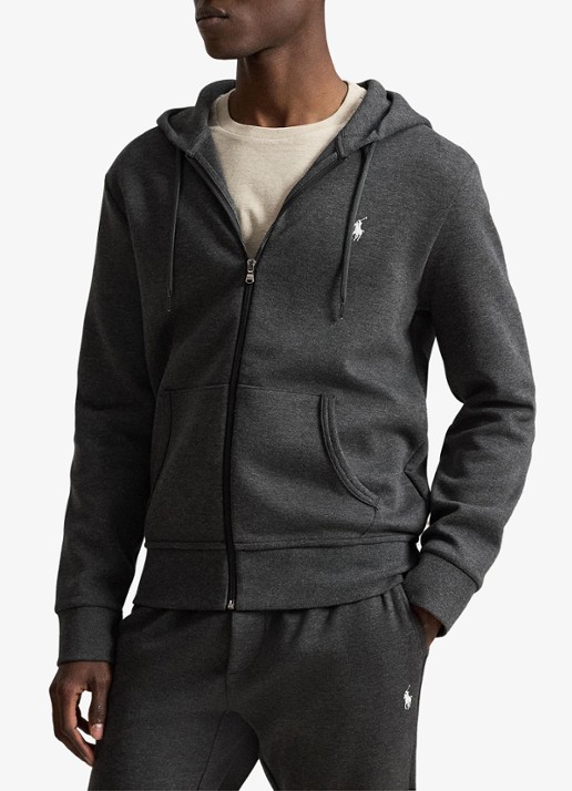 Ralph Lauren Sweatvest met steekzakken en logoborduring - voorkant 3 windsor heather / donkergrijs