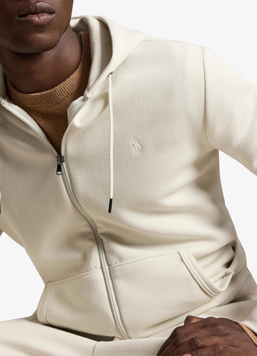 Ralph Lauren Sweatvest met steekzakken en logoborduring - detail 2 stone pebble / gebroken wit