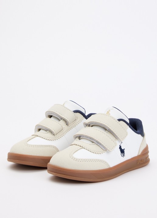 Ralph Lauren T-Hollis sneaker met logo  - voorkant 3 wit