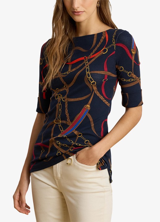Ralph Lauren T-shirt met boothals en grafische print