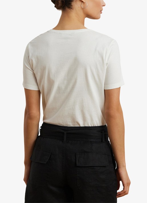 Ralph Lauren T-shirt met borduring en stretch - achterkant 5 wit