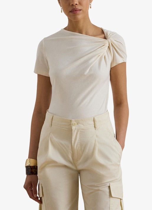 Ralph Lauren T-shirt met knoopdetail