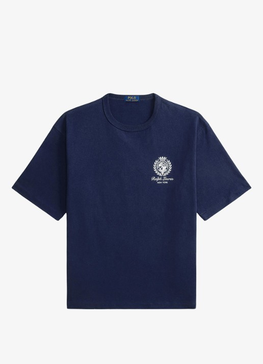 Ralph Lauren T-shirt met logo- en backprint - voorkant 4 donkerblauw