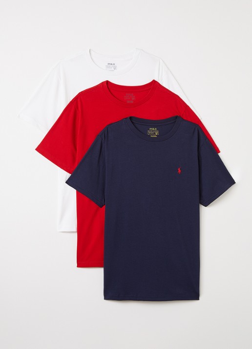 Ralph Lauren T-shirt met logo in 3-pack