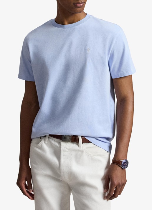 Ralph Lauren T-shirt met logo - voorkant 3 pebble blue / blauw