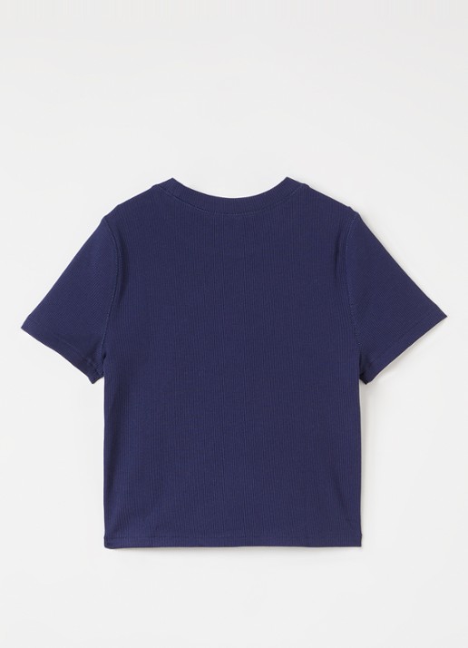 Ralph Lauren T-shirt met logobordring - voorkant 2 donkerblauw