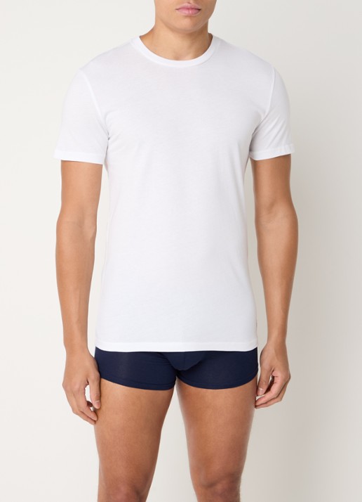 Ralph Lauren T-shirt met logoborduring in 3-pack - voorkant 4 donkerblauw