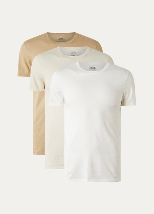 Ralph Lauren T-shirt met logoborduring in 3-pack