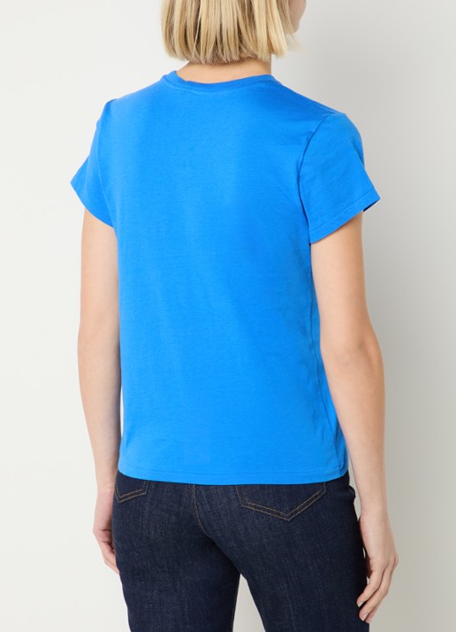 Ralph Lauren T-shirt met logoborduring - achterkant 3 kobaltblauw