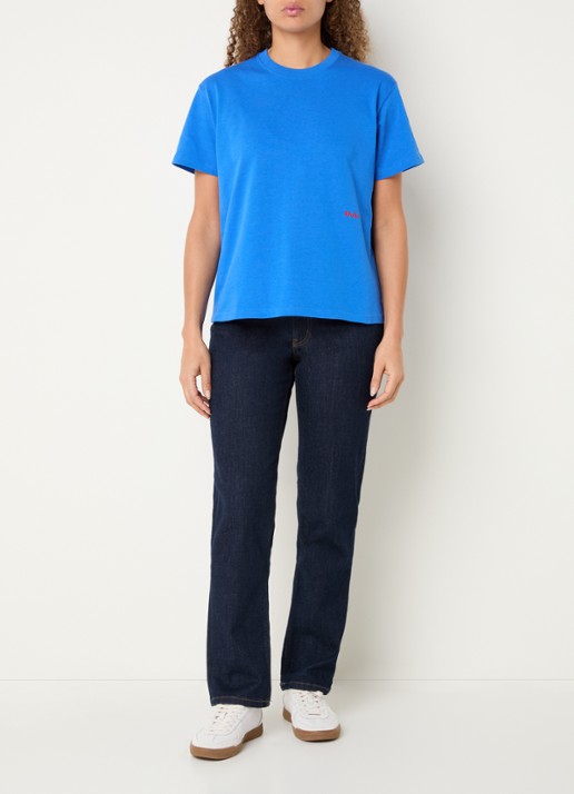 Ralph Lauren T-shirt met logoborduring - voorkant 3 lichtblauw