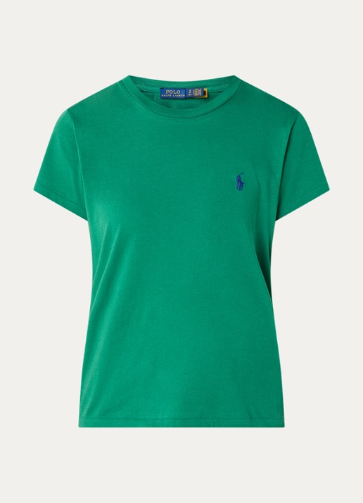 Ralph Lauren T-shirt met logoborduring - voorkant 2 groen